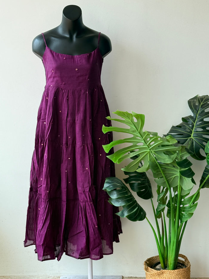 Purple layered Maxi Gown