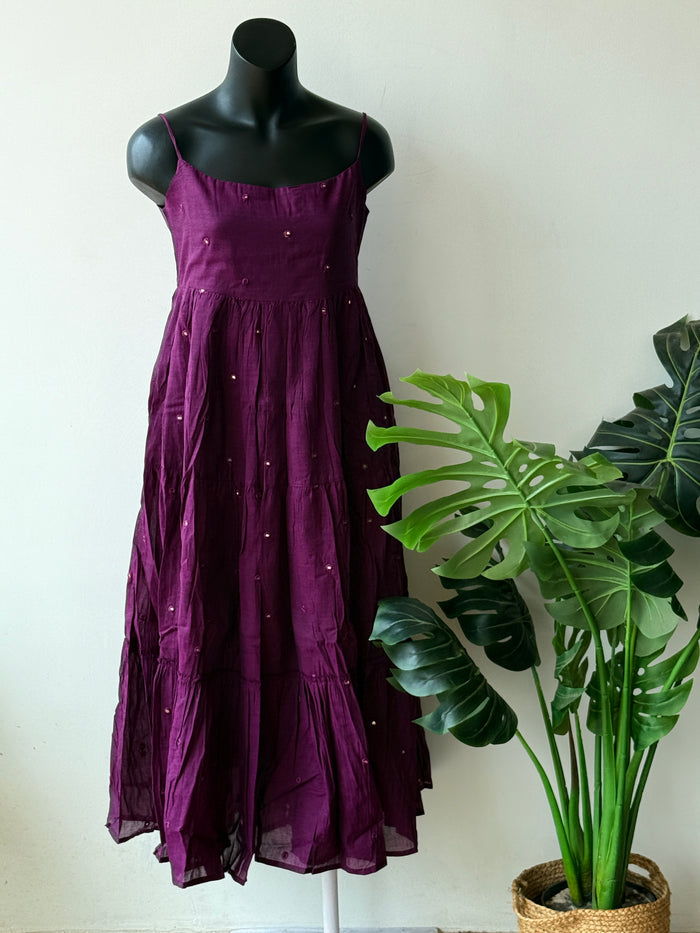 Purple layered Maxi Gown