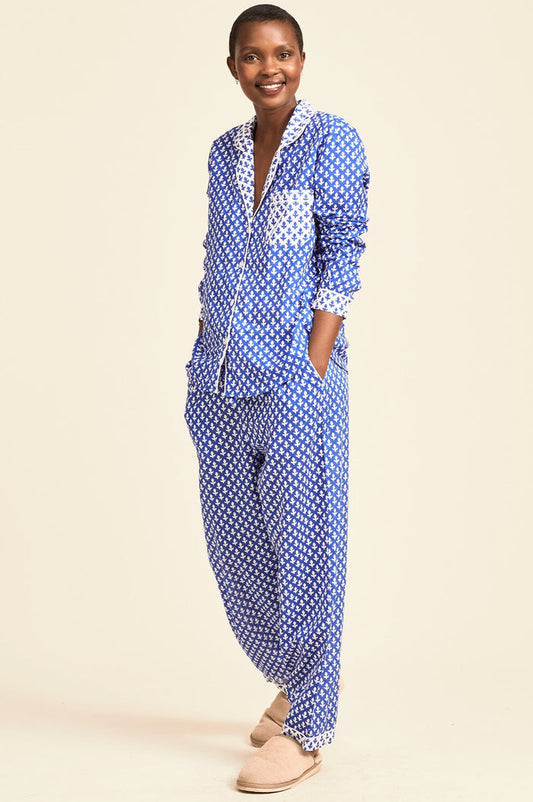 Pyjama Set | Leaf Blue/White - Aspiga
