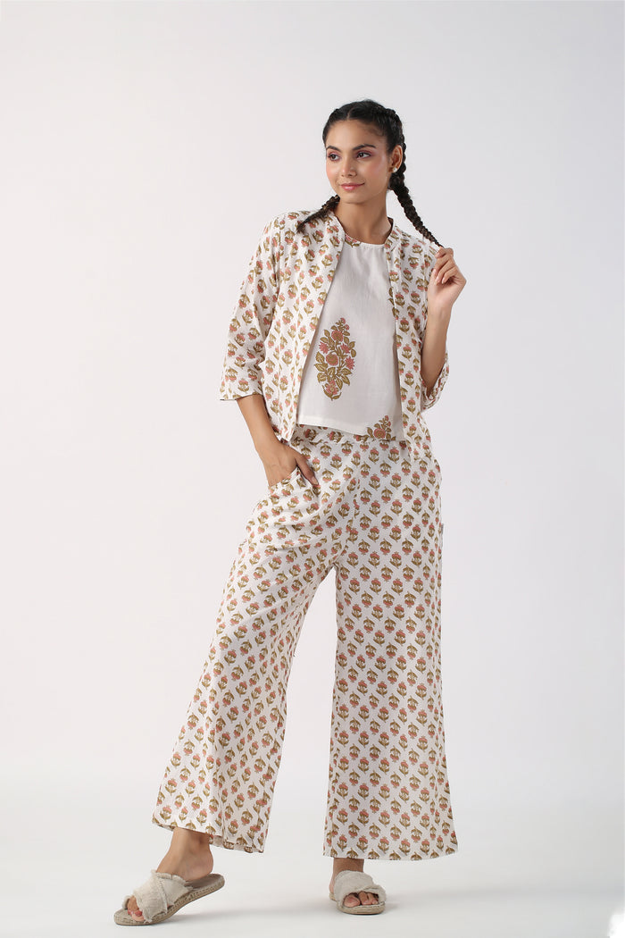 Radiant Petals Cotton Three Piece Set