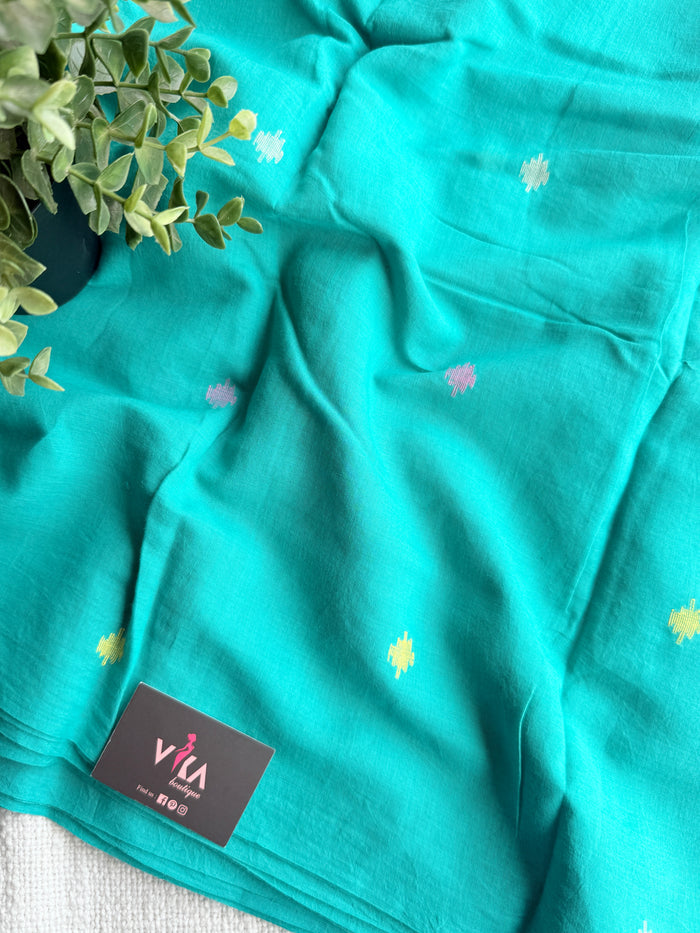 Rama green pure Jamdhani fabric