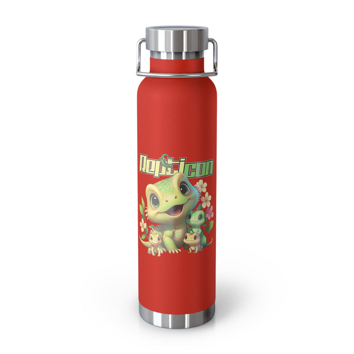 Repticon Copper Vacuum Insulated Bottle, 22oz w/ Lizards