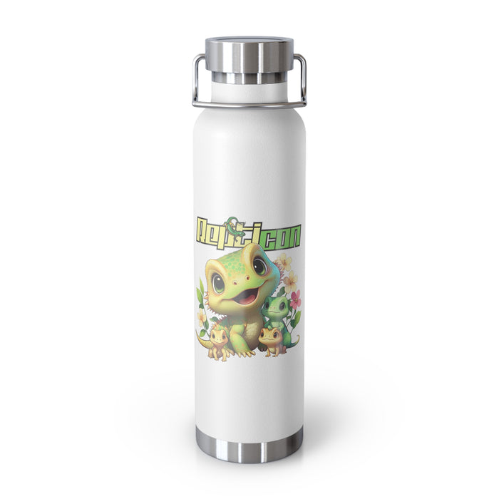 Repticon Copper Vacuum Insulated Bottle, 22oz w/ Lizards