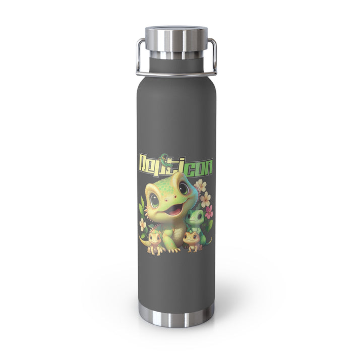 Repticon Copper Vacuum Insulated Bottle, 22oz w/ Lizards