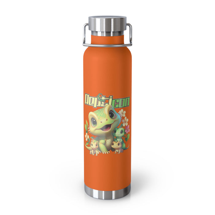 Repticon Copper Vacuum Insulated Bottle, 22oz w/ Lizards