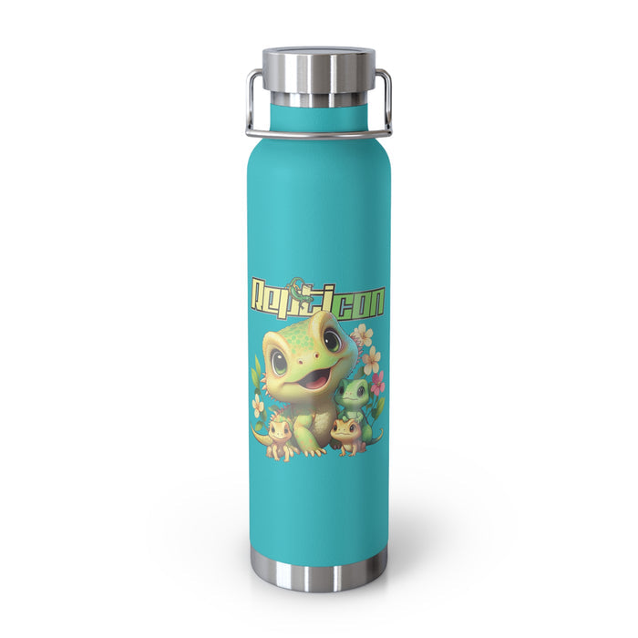 Repticon Copper Vacuum Insulated Bottle, 22oz w/ Lizards