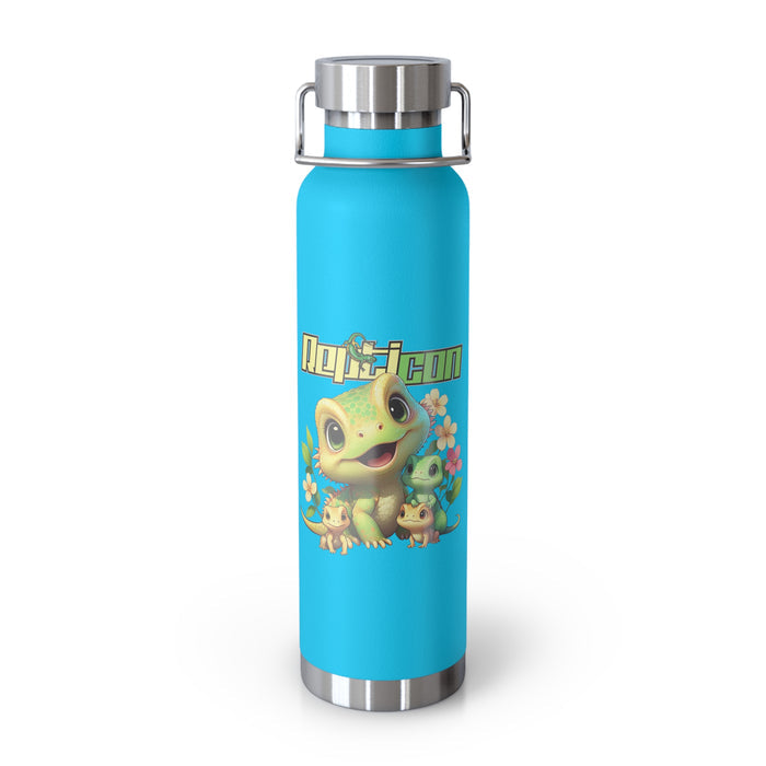 Repticon Copper Vacuum Insulated Bottle, 22oz w/ Lizards