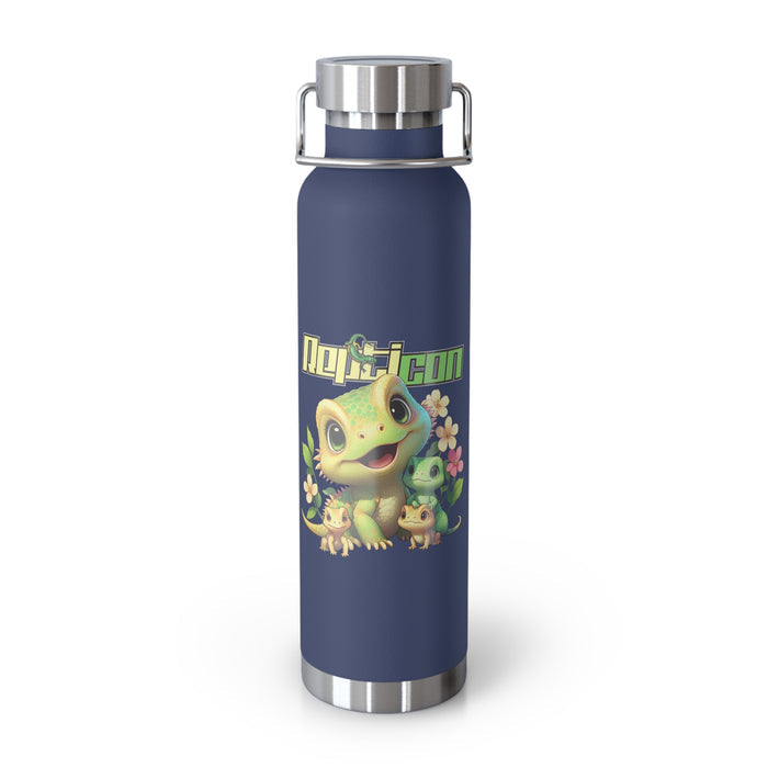 Repticon Copper Vacuum Insulated Bottle, 22oz w/ Lizards