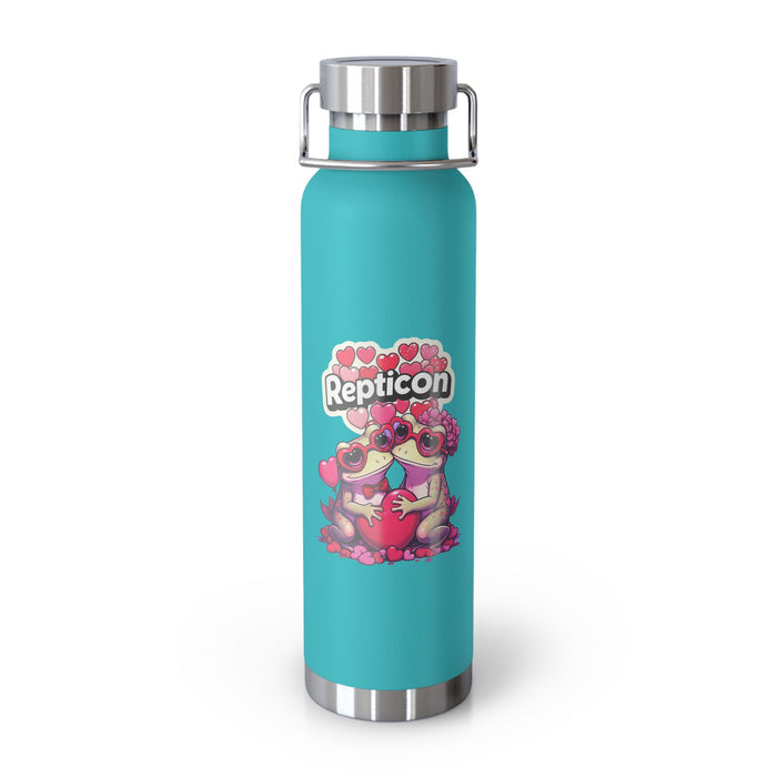 Repticon Copper Vacuum Insulated Bottle, 22oz w/ Valentine Toads