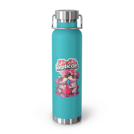 Repticon Copper Vacuum Insulated Bottle, 22oz w/ Valentine Toads