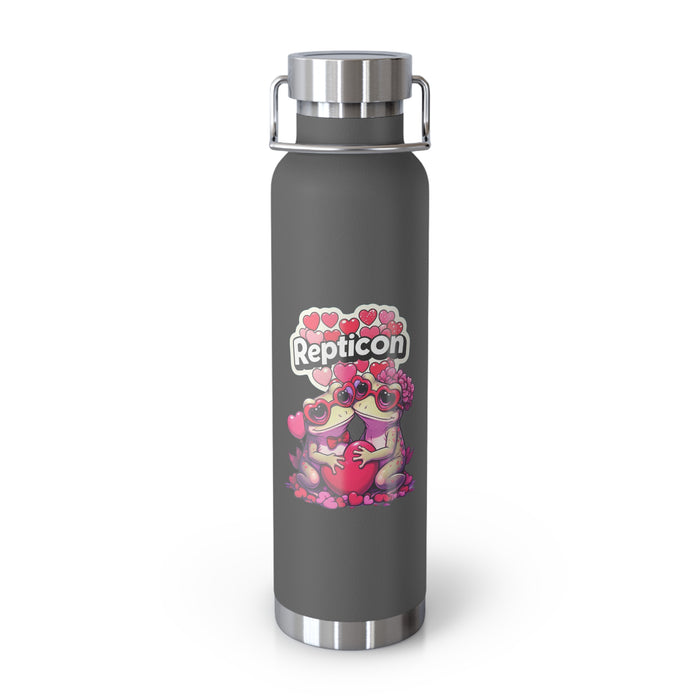 Repticon Copper Vacuum Insulated Bottle, 22oz w/ Valentine Toads