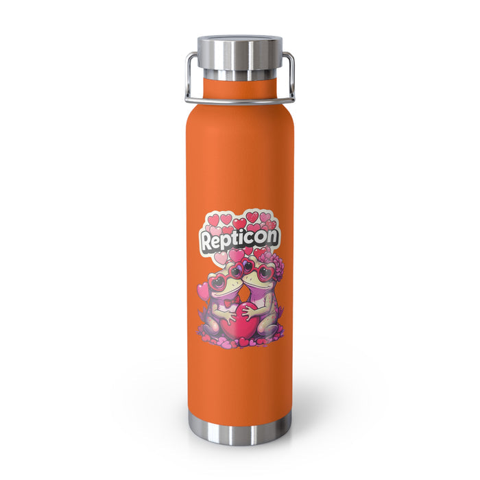 Repticon Copper Vacuum Insulated Bottle, 22oz w/ Valentine Toads