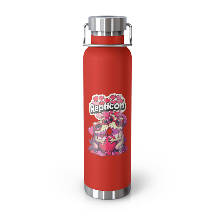 Repticon Copper Vacuum Insulated Bottle, 22oz w/ Valentine Toads