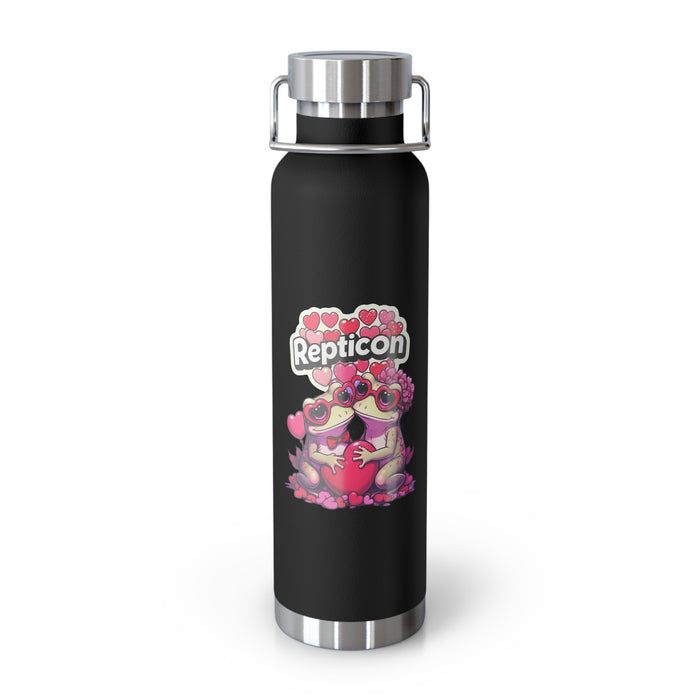 Repticon Copper Vacuum Insulated Bottle, 22oz w/ Valentine Toads