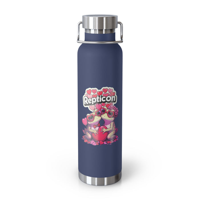 Repticon Copper Vacuum Insulated Bottle, 22oz w/ Valentine Toads