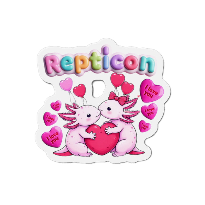 Repticon Die-Cut Magnets w/ Valentine Axolotls