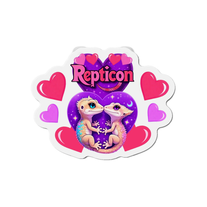 Repticon Die-Cut Magnets w/ Valentine Crested Geckos
