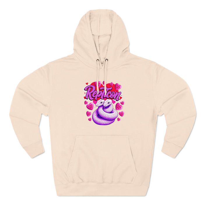 Repticon Three-Panel Fleece Hoodie w/ Valentine Snakes