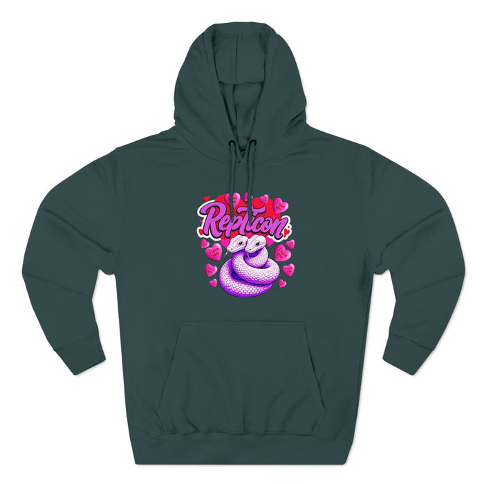 Repticon Three-Panel Fleece Hoodie w/ Valentine Snakes
