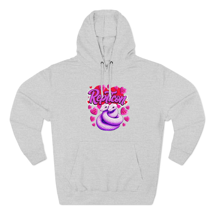 Repticon Three-Panel Fleece Hoodie w/ Valentine Snakes