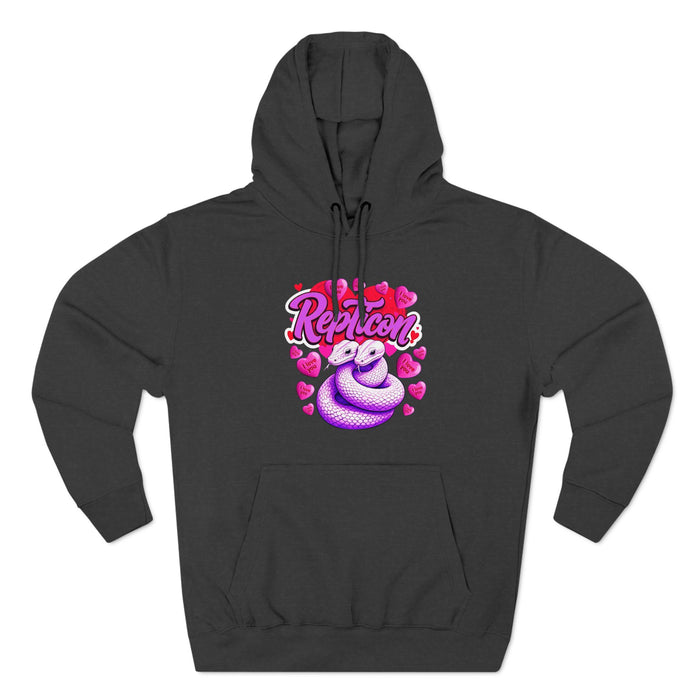 Repticon Three-Panel Fleece Hoodie w/ Valentine Snakes