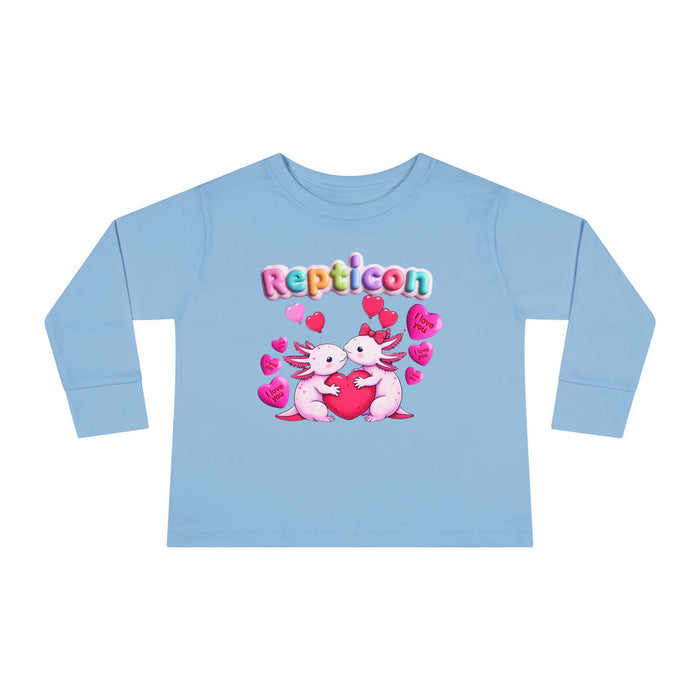 Repticon Toddler Long Sleeve Tee w/ Valentine Axolotls