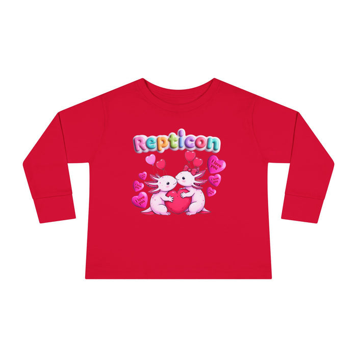 Repticon Toddler Long Sleeve Tee w/ Valentine Axolotls