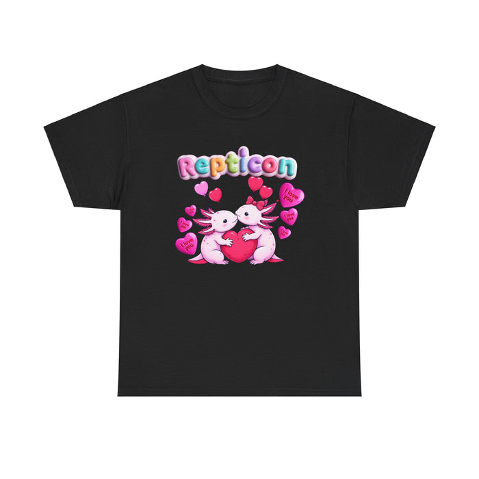 Repticon Unisex Heavy Cotton Tee w/ Valentine Axolotl