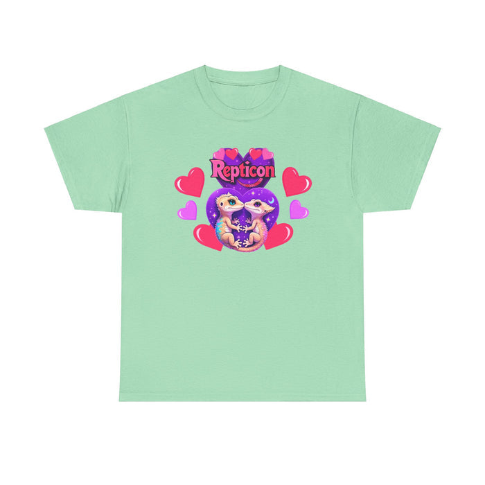Repticon Unisex Heavy Cotton Tee w/ Valentine Crested Geckos
