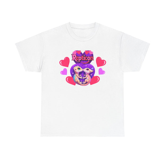Repticon Unisex Heavy Cotton Tee w/ Valentine Crested Geckos