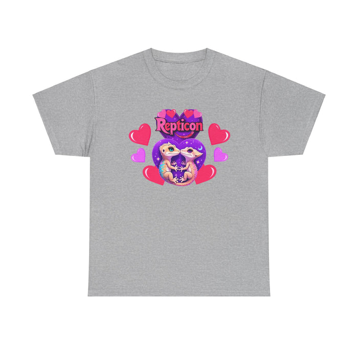 Repticon Unisex Heavy Cotton Tee w/ Valentine Crested Geckos