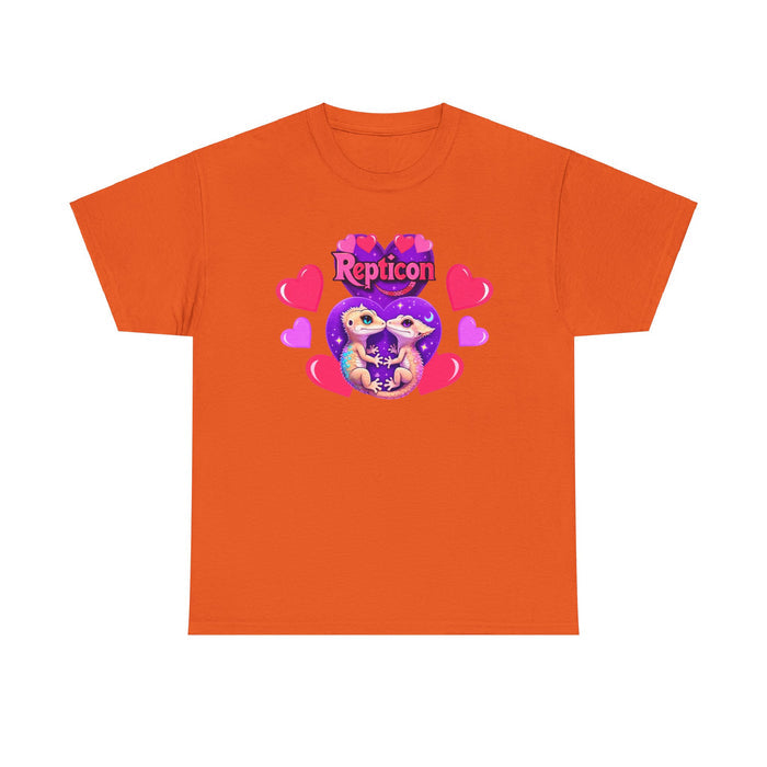 Repticon Unisex Heavy Cotton Tee w/ Valentine Crested Geckos