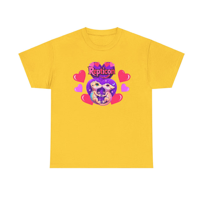 Repticon Unisex Heavy Cotton Tee w/ Valentine Crested Geckos