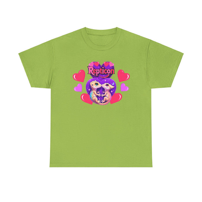 Repticon Unisex Heavy Cotton Tee w/ Valentine Crested Geckos