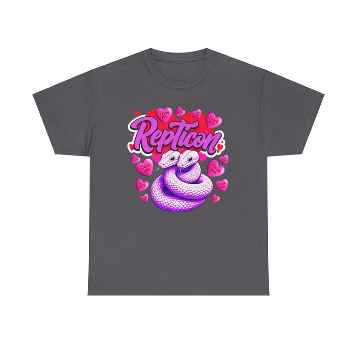 Repticon Unisex Heavy Cotton Tee w/ Valentine Snakes