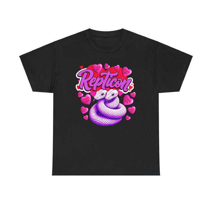 Repticon Unisex Heavy Cotton Tee w/ Valentine Snakes