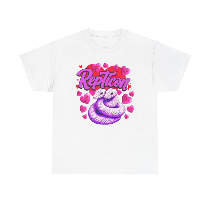 Repticon Unisex Heavy Cotton Tee w/ Valentine Snakes