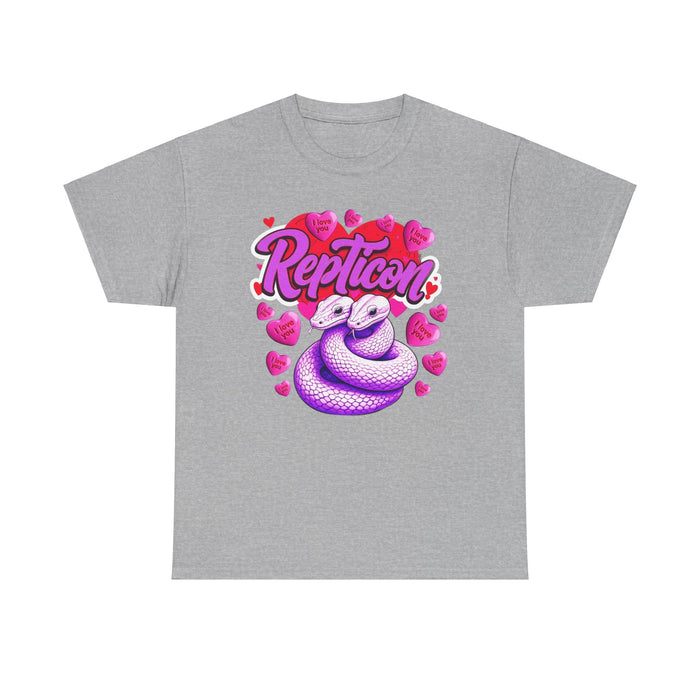 Repticon Unisex Heavy Cotton Tee w/ Valentine Snakes