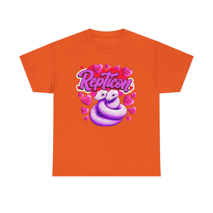Repticon Unisex Heavy Cotton Tee w/ Valentine Snakes