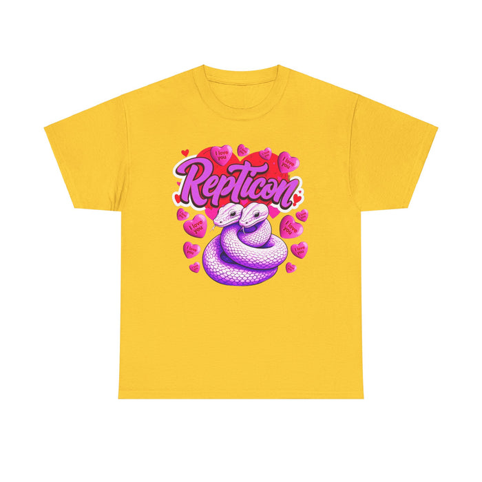 Repticon Unisex Heavy Cotton Tee w/ Valentine Snakes