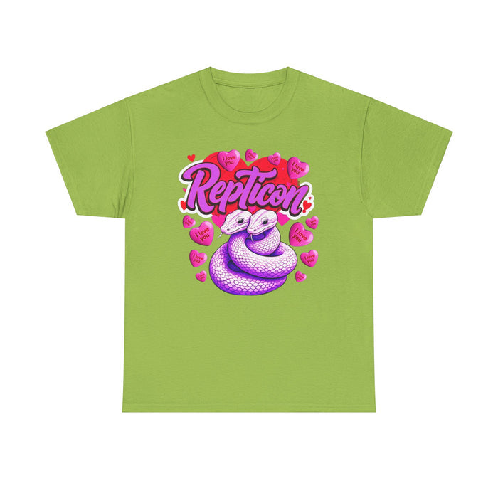 Repticon Unisex Heavy Cotton Tee w/ Valentine Snakes