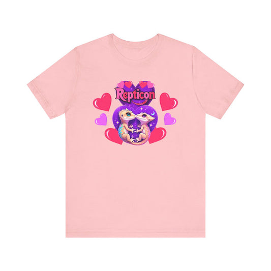 Repticon Unisex Jersey Short Sleeve Tee w/ Valentine Crested Geckos