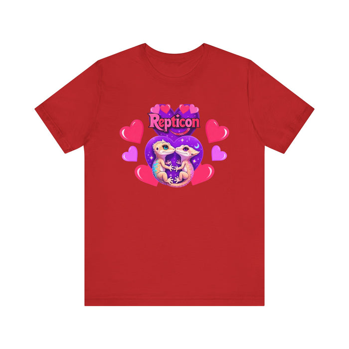 Repticon Unisex Jersey Short Sleeve Tee w/ Valentine Crested Geckos