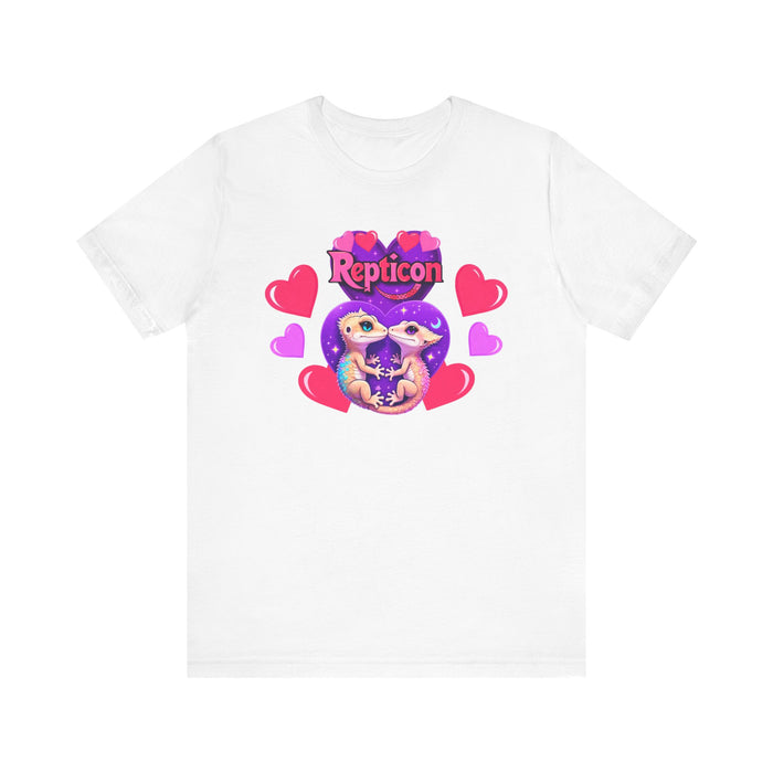 Repticon Unisex Jersey Short Sleeve Tee w/ Valentine Crested Geckos