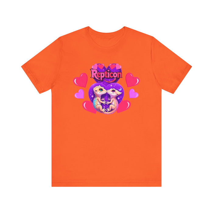 Repticon Unisex Jersey Short Sleeve Tee w/ Valentine Crested Geckos