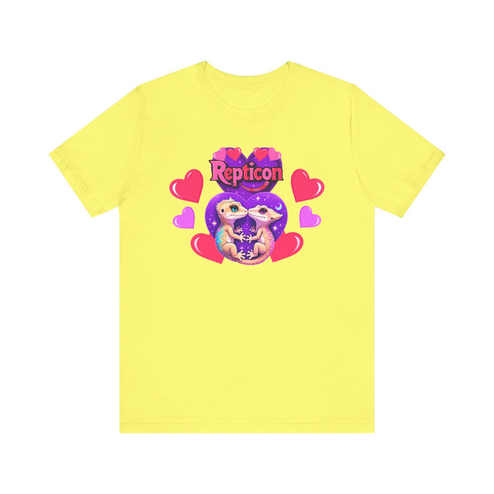 Repticon Unisex Jersey Short Sleeve Tee w/ Valentine Crested Geckos