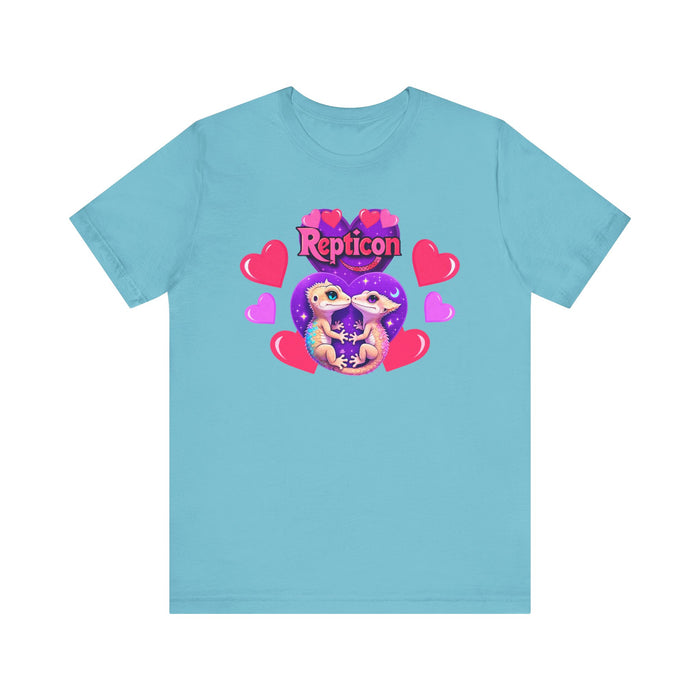 Repticon Unisex Jersey Short Sleeve Tee w/ Valentine Crested Geckos