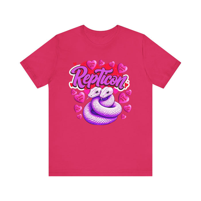 Repticon Unisex Jersey Short Sleeve Tee w/ Valentine Snakes