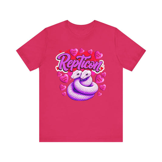 Repticon Unisex Jersey Short Sleeve Tee w/ Valentine Snakes