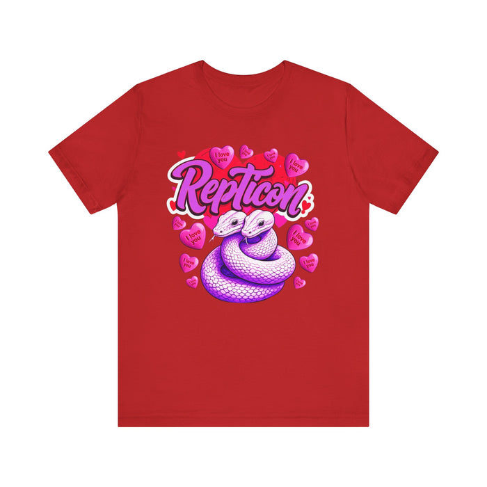 Repticon Unisex Jersey Short Sleeve Tee w/ Valentine Snakes